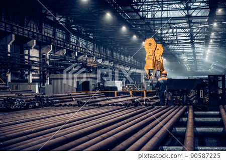 Iron and Steel Factory or Pipe Mill located in Taganrog South of Russia 90587225