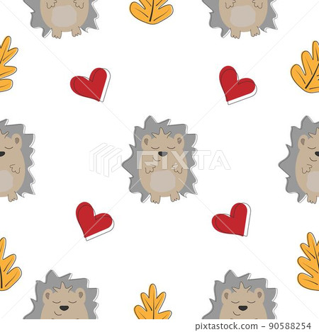 seamless pattern with cute hedgehog, pattern with animals seamless pattern with cute hedgehog, pattern with animals 90588254