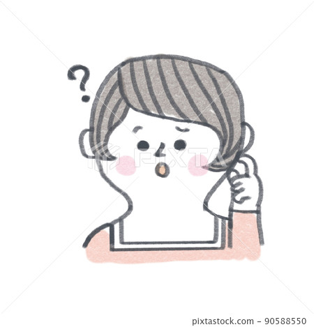 懷疑時女性面部表情的插圖 90588550