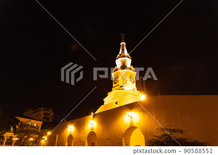 clock tower in Cartagena Colombia in the night clock tower in Cartagena Colombia in the night 90588551
