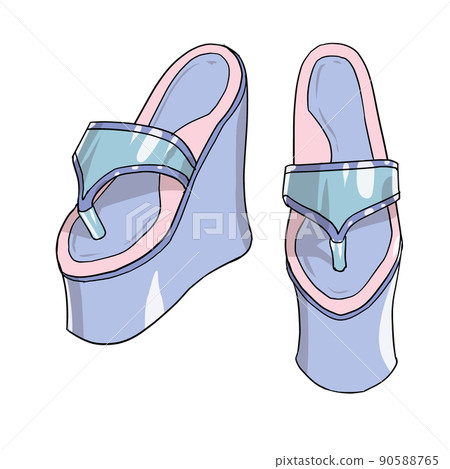 淡藍色厚底涼鞋 90588765