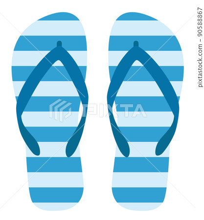 Beach sandals stripe white background 90588867