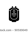 Donor blood type O line icon. Isolated vector element. 90589049
