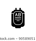 Donor blood type AB line icon. Isolated vector element. 90589051