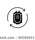 Blood transfusion line icon. Isolated vector element. 90589053