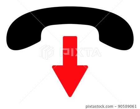 Phone Call Off - Vector Icon Illustration - Stock Illustration ...