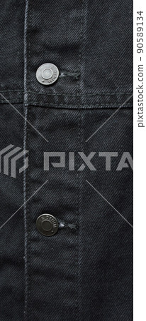 Black jeans denim coat jacket, pocket and buttom detail Black jeans denim coat jacket, pocket and buttom detail 90589134