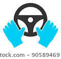 Car Driver - Raster Icon Illustration 90589469