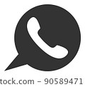 Phone Message - Raster Icon Illustration 90589471