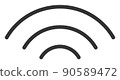 Radio Waves - Raster Icon Illustration 90589472