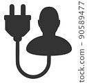 Electric Man - Raster Icon Illustration 90589477