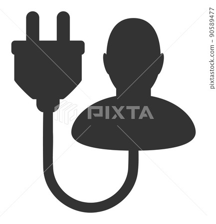 Electric Man - Raster Icon Illustration 90589477