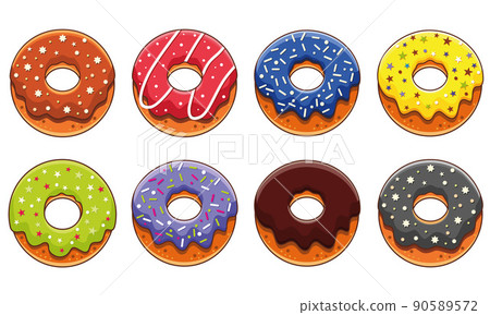 Set of colorful rainbow donuts Set of colorful rainbow donuts 90589572