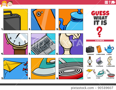 guess cartoon objects educational game for children guess cartoon objects educational game for children 90589607