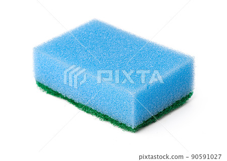 Sponge for dish cleaning isolated on white background Sponge for dish cleaning isolated on white background 90591027