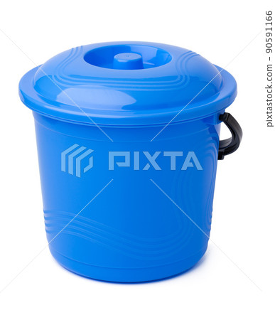 Single plastic bucket isolated on a white background Single plastic bucket isolated on a white background 90591166