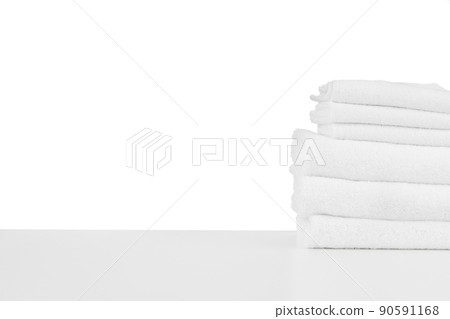 Set of soft spa towels isolated on white 90591168