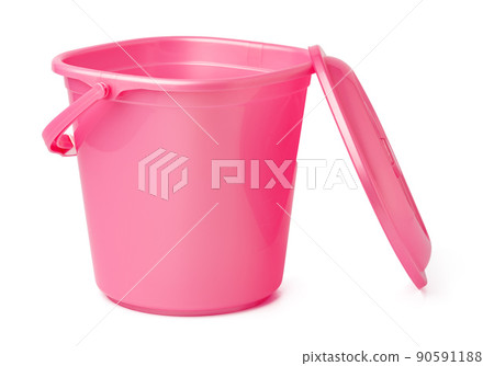 Single plastic bucket isolated on a white background Single plastic bucket isolated on a white background 90591188