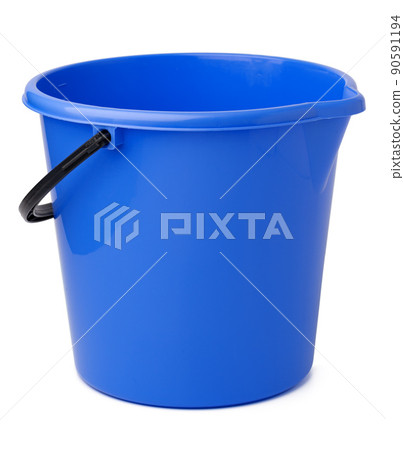 Single plastic bucket isolated on a white background 90591194