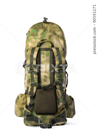 Military backpack isolated on a white background. Military backpack isolated on a white background. 90591271