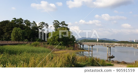 Uiwang-si Uiwang Rail Bike Dulle-gil Para sky and surrounding scenery Uiwang-si Uiwang Rail Bike Dulle-gil Para sky and surrounding scenery 90591559