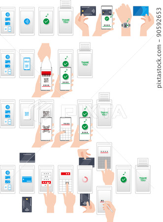 Cashless payment with credit card, app, code 90592653