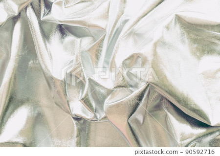 起皺紋的銀色乙烯基紋理 起皺紋的銀色乙烯基紋理 90592716