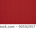 紅色背景上的孔圖案 90592957