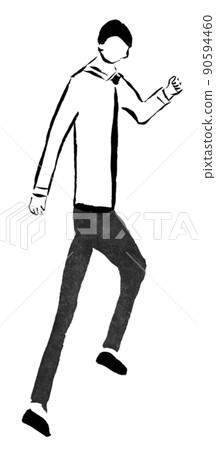 Running tall businessman (illustration of hand-painted ink) Running tall businessman (illustration of hand-painted ink) 90594460