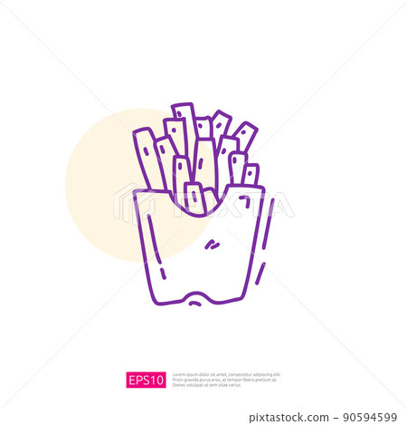potato french fries doodle icon potato french fries doodle icon 90594599
