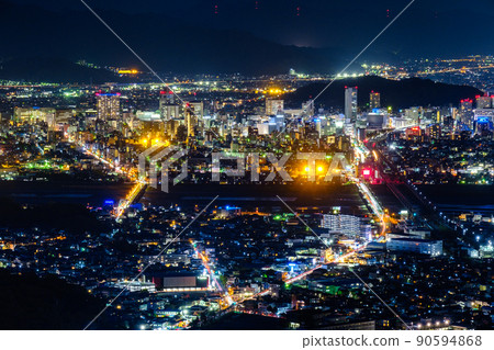 從長砂輪看到的靜岡市夜景 90594868