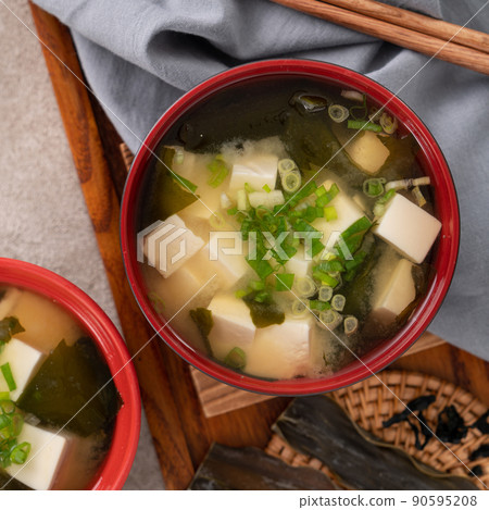 miso miso soup top view gray bottom miso soup miso juice miso スープ 90595208