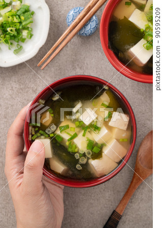 miso miso soup top view gray bottom miso soup miso juice miso スープ 90595209