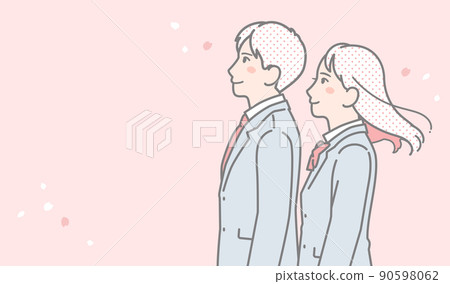 Vector illustration material of male and female students looking to the future Vector illustration material of male and female students looking to the future 90598062