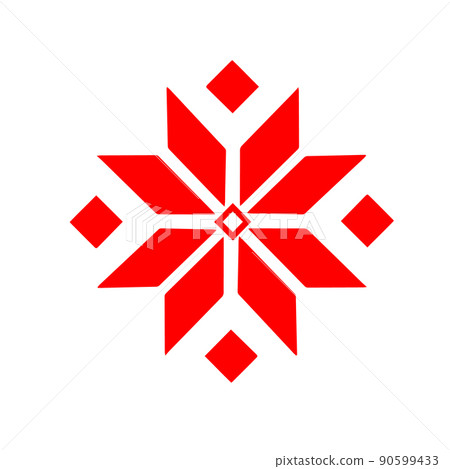 Red stylized folk Slavic patterns. embroidered Ukrainian national pattern. Vector illustration 90599433