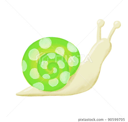 Polka dot snail on green 90599705