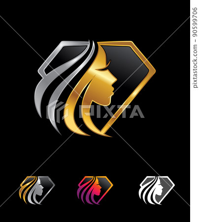 Golden Beauty Diamond Frame Vector Sign Golden Beauty Diamond Frame Vector Sign 90599706