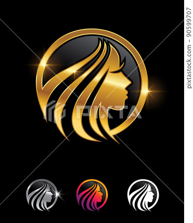 Golden Beauty Circle Symbol Vector Sign Golden Beauty Circle Symbol Vector Sign 90599707