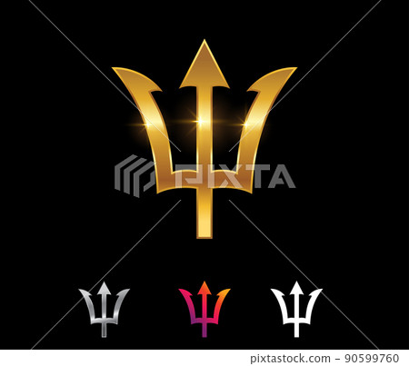 Golden Trident Vector Sign Golden Trident Vector Sign 90599760