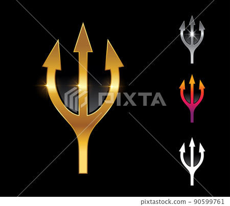 Golden Trident Vector Sign Golden Trident Vector Sign 90599761