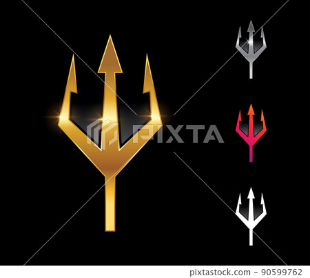 Golden Trident Vector Sign 90599762