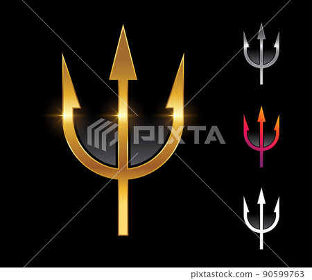 Golden Trident Vector Sign Golden Trident Vector Sign 90599763