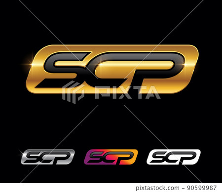 Golden SCP monogram logo vector sign 90599987