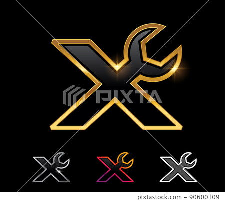 Golden Mechanic Monogram Logo letter X 90600109