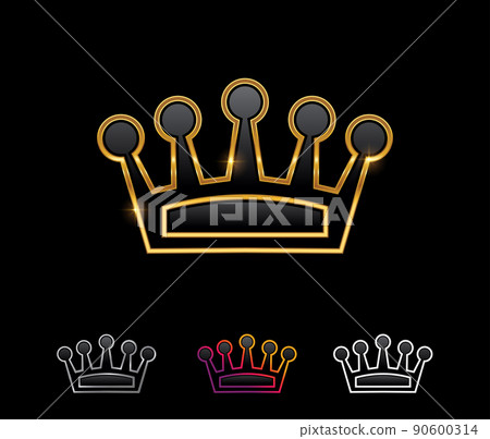 Golden Royal Crown Vector Sign - Stock Illustration [90600314] - PIXTA