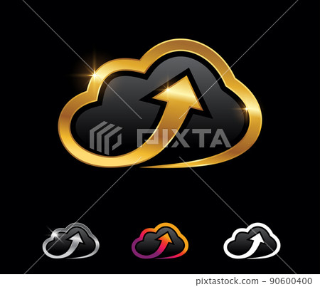 Golden Cloud Arrow Vector Sign 90600400