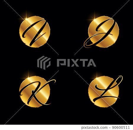 Golden Letter IJKL Monogram Initial Sign 90600511