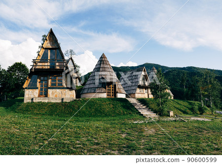 Triangular and cone-shaped houses in the north of Montenegro Triangular and cone-shaped houses in the north of Montenegro 90600599