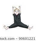 Energetic and cute ninja-style fairy, girl 90601221