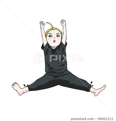 Energetic and cute ninja-style fairy, girl Energetic and cute ninja-style fairy, girl 90601221